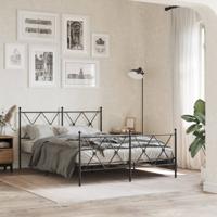 Bedframe met hoofd- en voeteneinde metaal zwart 140x190 cm