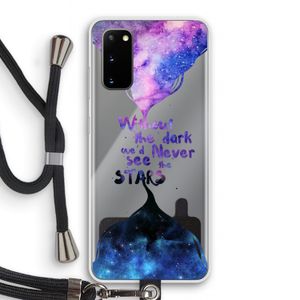 Stars quote: Samsung Galaxy S20 Transparant Hoesje met koord