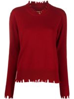 Uma Wang pull en maille à effet usé - Rouge