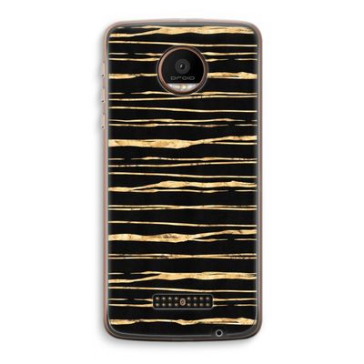 Gouden strepen: Motorola Moto Z Force Transparant Hoesje