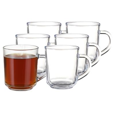 Excellent Houseware Theeglazen - 12x - 220 ml - H9 cm - gehard glas - koffieglas
