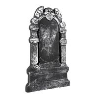 Horror kerkhof grafsteen RIP met schedel 50 cm - thumbnail