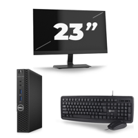 Dell Optiplex 3070 Micro USFF - Intel Core i7-9e Generatie - 16GB RAM - 256GB SSD - Windows 11 + 1x 23 inch Monitor