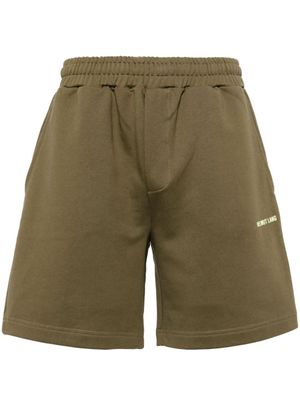 Helmut Lang short en coton à logo imprimé - Vert