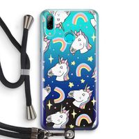Rainbow Unicorn: Huawei P Smart (2019) Transparant Hoesje met koord
