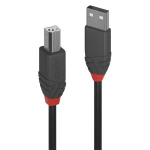 LINDY USB-kabel USB 2.0 USB-A stekker, USB-B stekker 5.00 m Zwart 36675