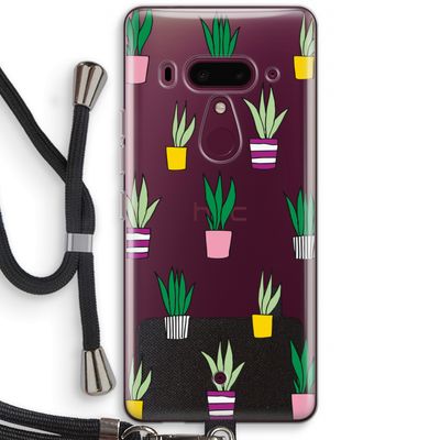 Sanseveria: HTC U12+ Transparant Hoesje met koord