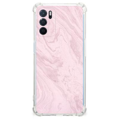 OPPO A16 | A16s | A54s Anti-Shock Hoesje Marble Pink - Origineel Cadeau Vriendin OPPO A16 | A16s | A54s Anti-Shock Hoesje Marble Pink - Origineel Cadeau Vriendin