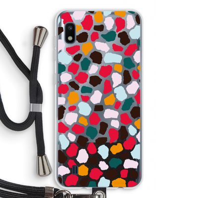 Colored Giraffe: Samsung Galaxy A10 Transparant Hoesje met koord