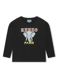 Kenzo Kids t-shirt à logo imprimé - Noir