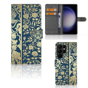 Samsung Galaxy S23 Ultra Hoesje Beige Flowers