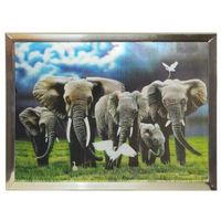 3D olifanten poster in zilveren lijst 3D olifanten poster in zilveren lijst