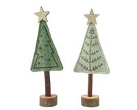 Decoris Beeld kerstboom vilt groen 20cm