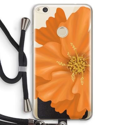 Orange Ellila flower: Huawei Ascend P8 Lite (2017) Transparant Hoesje met koord