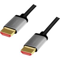 LogiLink HDMI AV Aansluitkabel [1x HDMI-stekker - 1x HDMI-stekker] 1 m Zwart-grijs