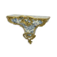 A BRONZE MOUNTED PORCELAIN WALL CONSOLE