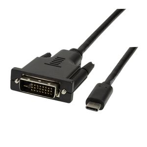 LogiLink UA0331 USB-C-displaykabel USB-C / DVI Adapterkabel USB-C stekker, DVI-D 24+1-polige stekker 1.80 m Zwart