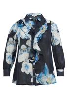 Yoek Blouse ORCHID | Blauw | Maat 50/52