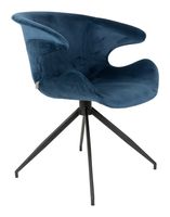 Zuiver Eetkamerstoel 'Mia' Velvet, kleur Blauw