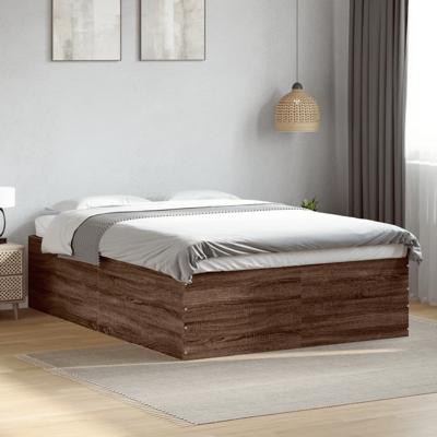Bedframe bewerkt hout bruin eikenkleur 120x200 cm