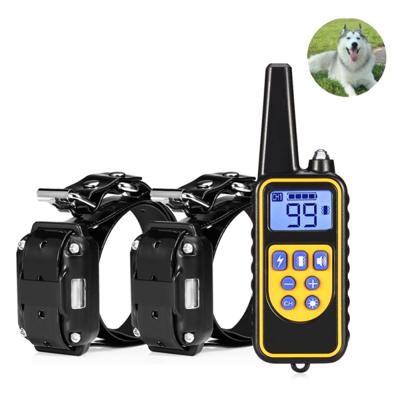 880-2 800 werven oplaadbare afstandsbediening halsband hond trainingsapparaat anti blaffen apparaat (zwart zwart)
