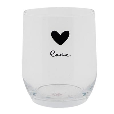 Clayre & Eef Drinkglas hart Ø8x9cm 300ml