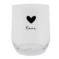 Clayre & Eef Drinkglas hart Ø8x9cm 300ml