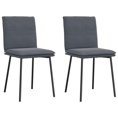Eetkamerstoelen 2 st fluweel donkergrijs