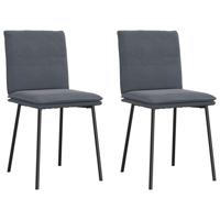 Eetkamerstoelen 2 st fluweel donkergrijs