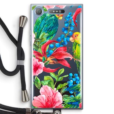 Papegaaien: Sony Xperia XZ1 Transparant Hoesje met koord
