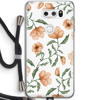 Peachy flowers: LG V30 Transparant Hoesje met koord