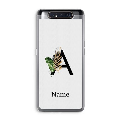 Charcoal Flora: Samsung Galaxy A80 Transparant Hoesje