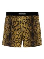 TOM FORD boxer satiné à imprimé léopard - Marron