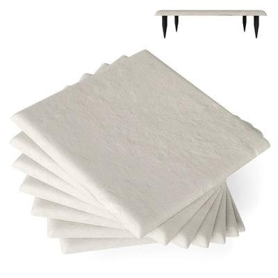 Stapstenen voor Tuin Set van 8 Tegels 40 x 40 cm Polypropyleen Stenen Tegels voor Gazon Tuinpaden Beige