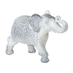 Olifant woondecoratie dieren beeldje wit 24 x 17 x 7 cm   -