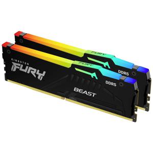 Kingston FURY Beast RGB Werkgeheugenset voor PC DDR5 64 GB 2 x 32 GB Non-ECC 6000 MHz 288-pins DIMM CL40 KF560C40BBAK2-64