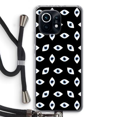 Eyes pattern: Xiaomi Mi 11 Transparant Hoesje met koord