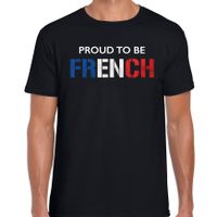 Frankrijk Proud to be French landen t-shirt zwart heren - thumbnail