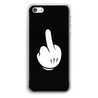 Middle finger black: iPhone 5 / 5S / SE Transparant Hoesje - thumbnail