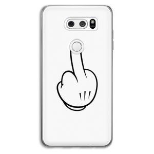 Middle finger white: LG V30 Transparant Hoesje