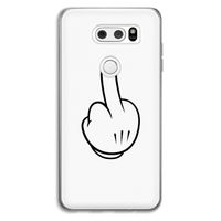 Middle finger white: LG V30 Transparant Hoesje