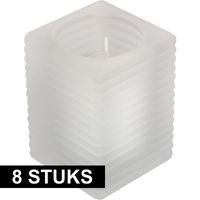 8x Matte kaarsenhouders met kaars 7 x 10 cm 24 branduren - thumbnail