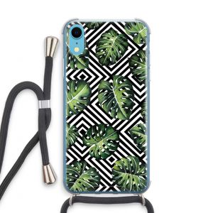 Geometrische jungle: iPhone XR Transparant Hoesje met koord