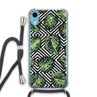 Geometrische jungle: iPhone XR Transparant Hoesje met koord