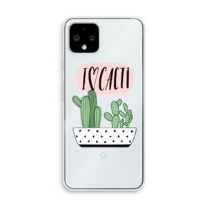 I love cacti: Pixel 4 Transparant Hoesje