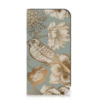 Smart Cover voor iPhone 15 Pro Vintage Bird Flowers