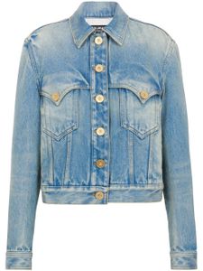 Balmain veste en jean à effet délavé - Bleu