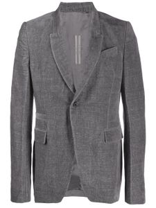 Rick Owens blazer en velours - Gris