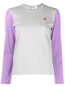 Comme Des Garçons Play t-shirt bicolore à patch logo - Gris