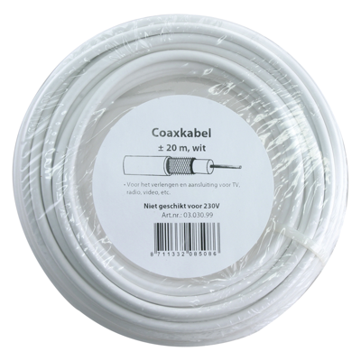Q-Link Coaxkabel | 3C2V | 75 ohm | 20 m | Ø5 mm² | Wit - 03.030.99